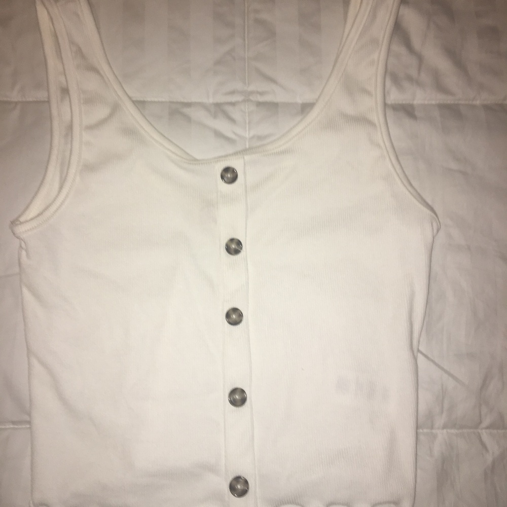 creme ribbed crop top